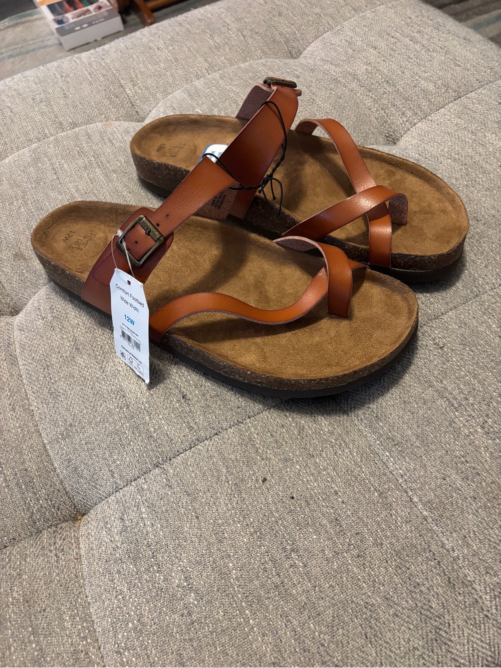 Time and Tru Brown Sandals Wide Width Sz 12